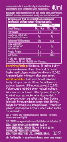 Passionsfrugt fra Sodastream Bubly Drops